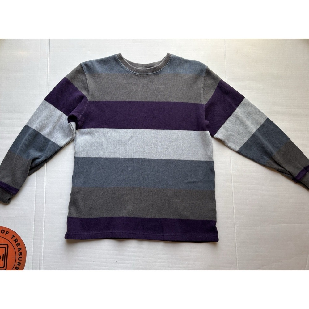 Gap Kids Sz Xl Gray‎ Purple Color Block Crew Next Sweater Y2K